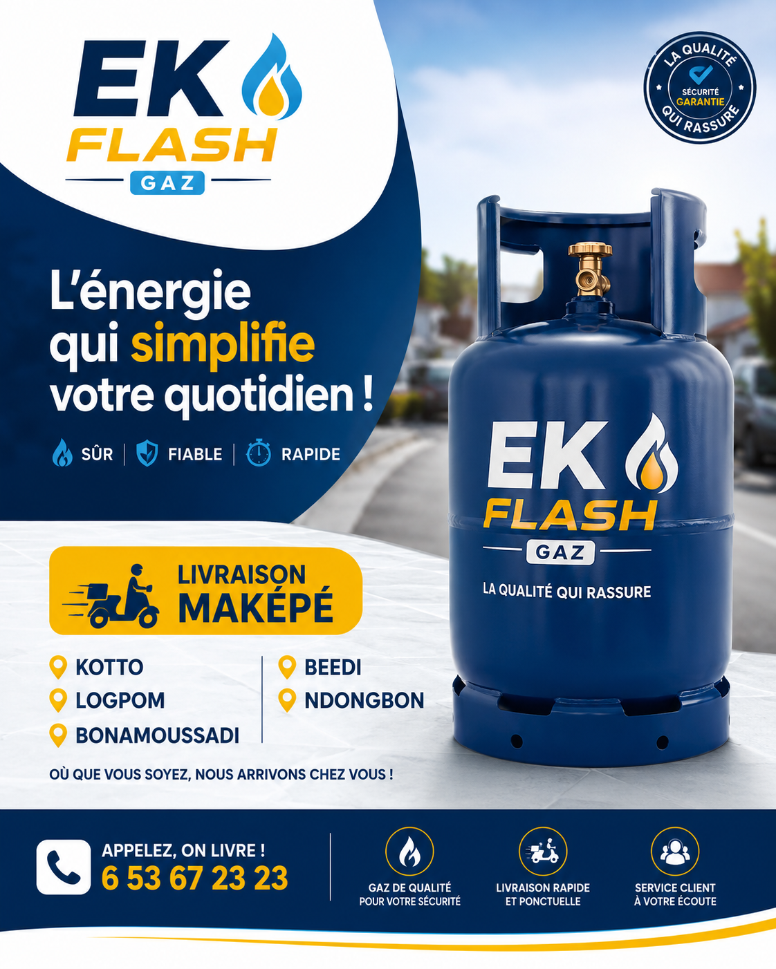 LIVRAISON DE GAZ  A MAKEPE